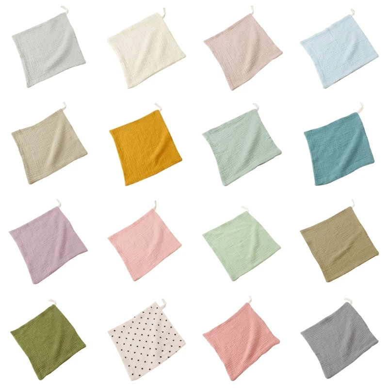 Small Square Washcloths for Babies Soft Absorbent Cotton SalivaTowel Baby Bibs Absorbent Cotton Wash Towel 9"X9" Gift