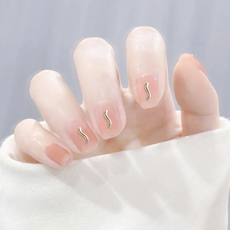 10Pcs 불규칙한 네일 합금 매력 보석 한국어 미니 네일 아트 라인 석 독특한 매니큐어 네일 장식 매니큐어 돌