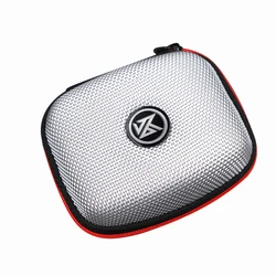 Deluxe Bluetooth Earphone Storage Case - Square Protective Travel Bag in Black and Silver (White)