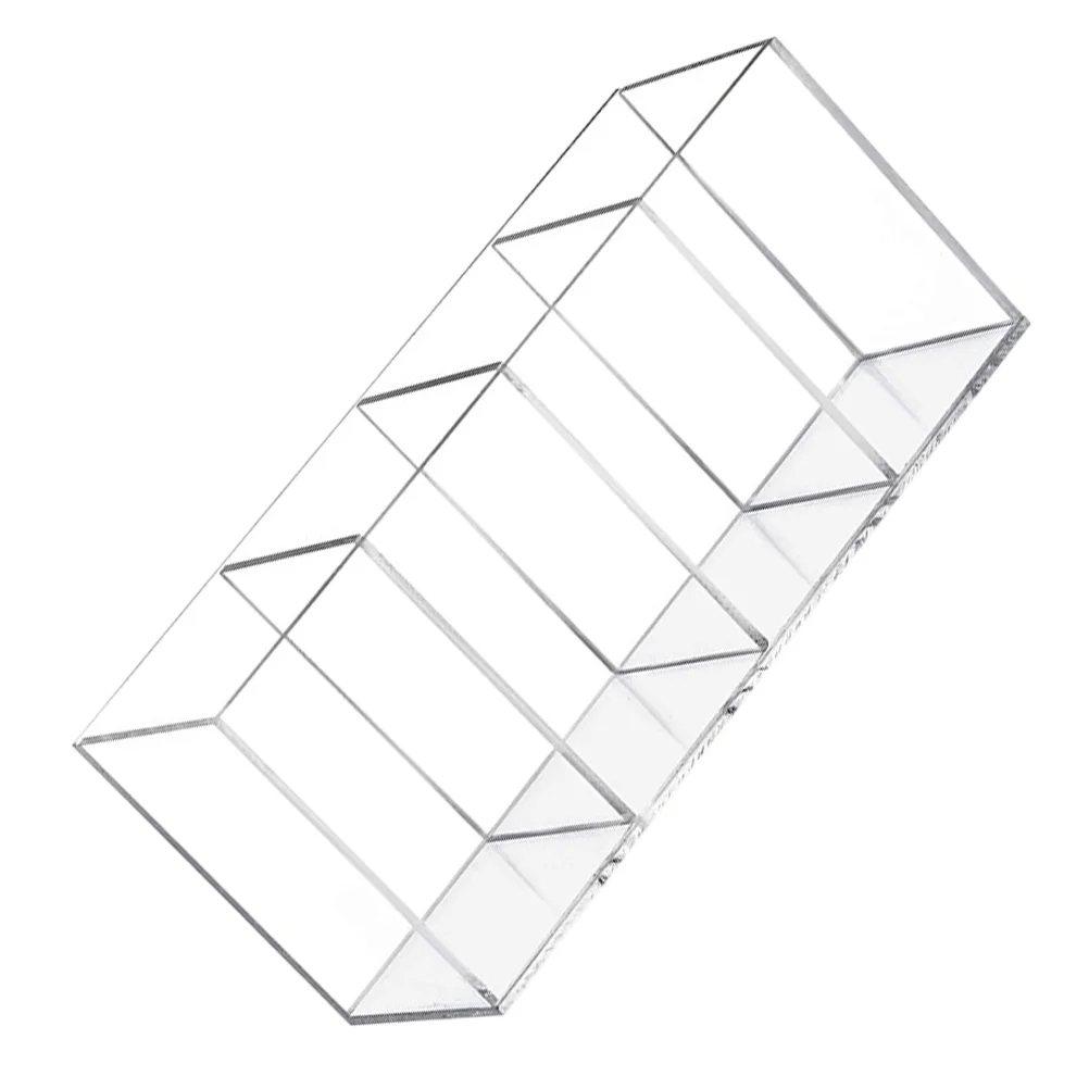 

Pen Holder Acrylic Brush Makeup Storage Box Countertop Container Desktop Clear Divided Desk 4-Pen Pencil Cup Holder Case
