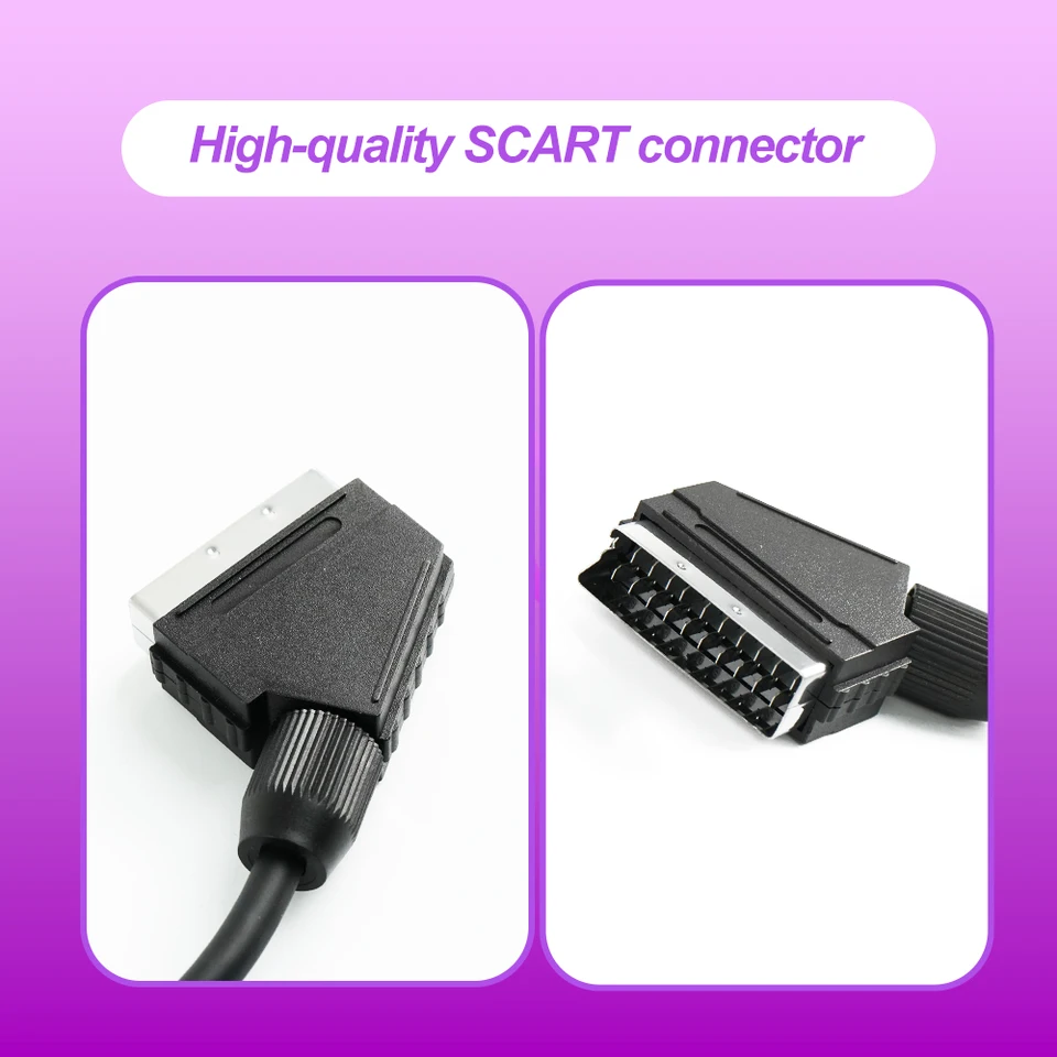 Cable RGB SCART para Sega Mega Drive 1 PAL (V-PIN) con Audio Estéreo