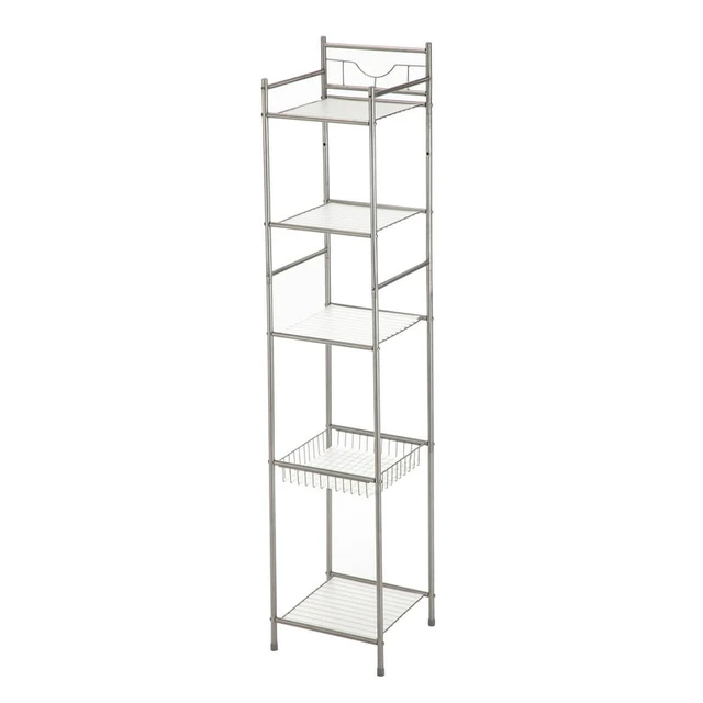 Metal Bathroom Shelves - Black or White Metal Finish