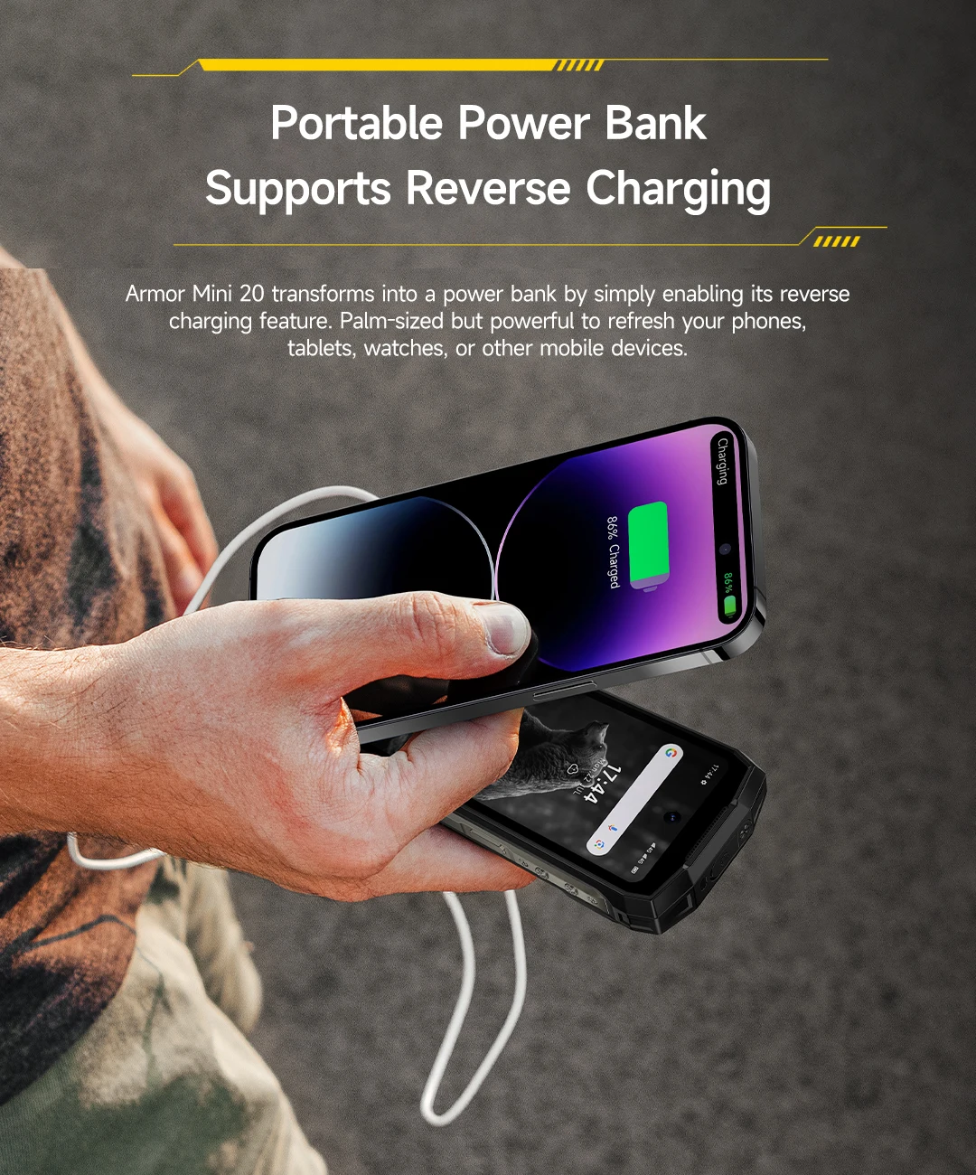 Ulefone Armor Mini 20 4G 4.7" Rugged Phone 64MP Night Camera Android 14 Smartphone 6200mAh Mobile Phone LED