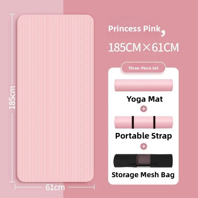 Thiened 20mm Yoga Mat Fitn Men's Sle Extended Length Exercise Home Use Mat for Beginners Men Women Plant Floral Design 5