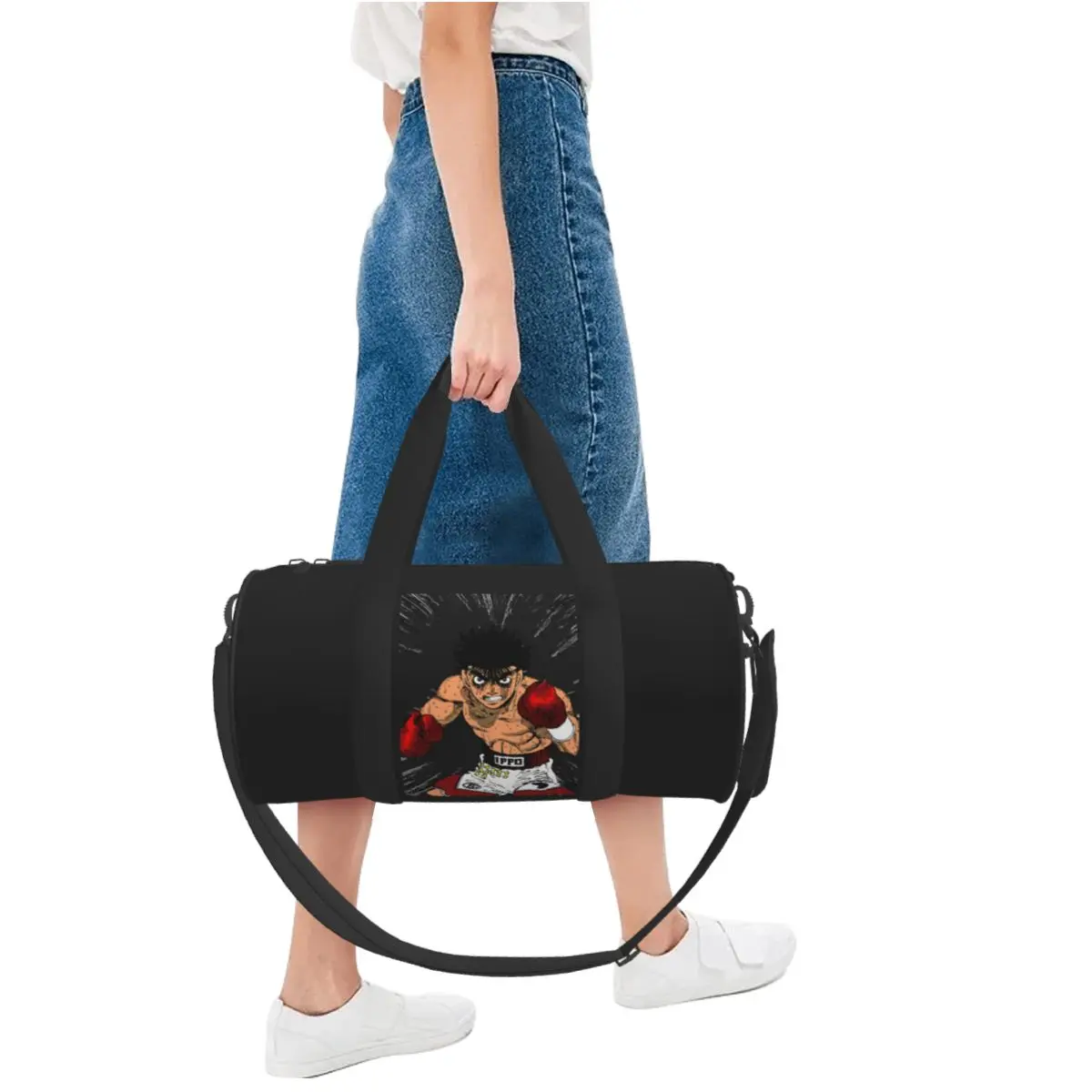 H-Hajimes No Ippo Gym Bag Classic Anime Training Sports Bags Men's Custom Large Capacity Graphic Fitness Bag Weekend Handbags 5
