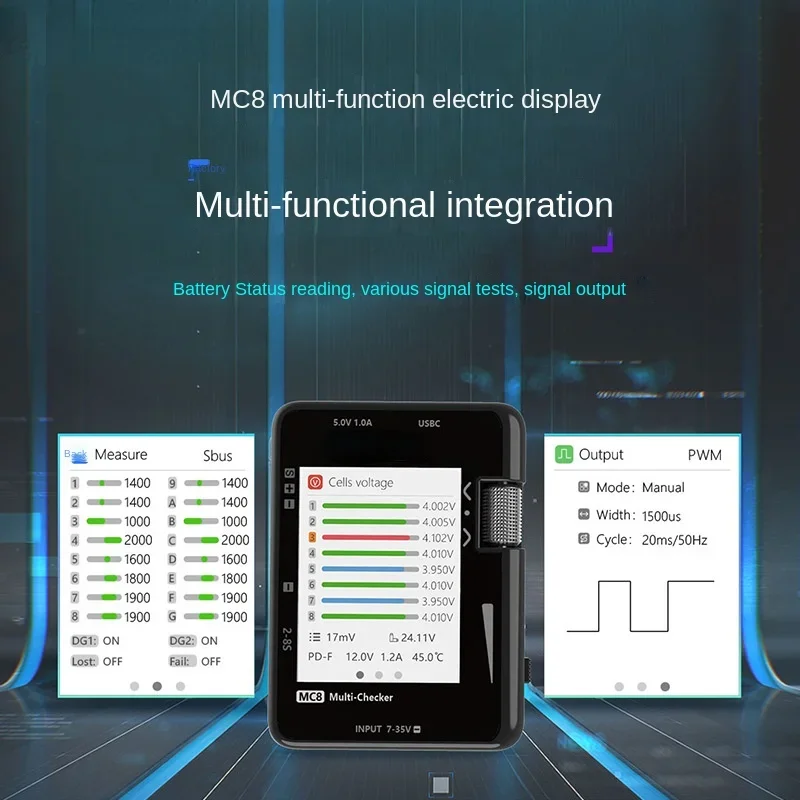 

MC8 Multi-Function Electric Display Balance Voltage Test Battery Status Signal Test PD Mobile Phone Charging