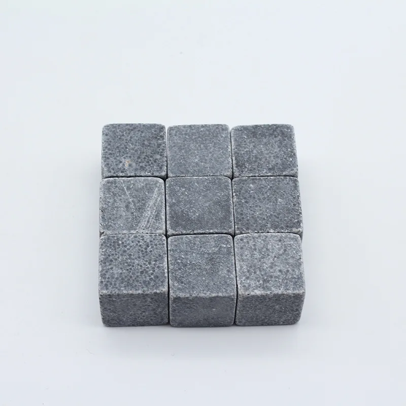 Natural Granite Whiskey Stones Sipping Ice Cube Whisky Stone Wine Rocks Cooler Wedding Gift Favor Christmas Bar Accessories 9PCS whiskey stones