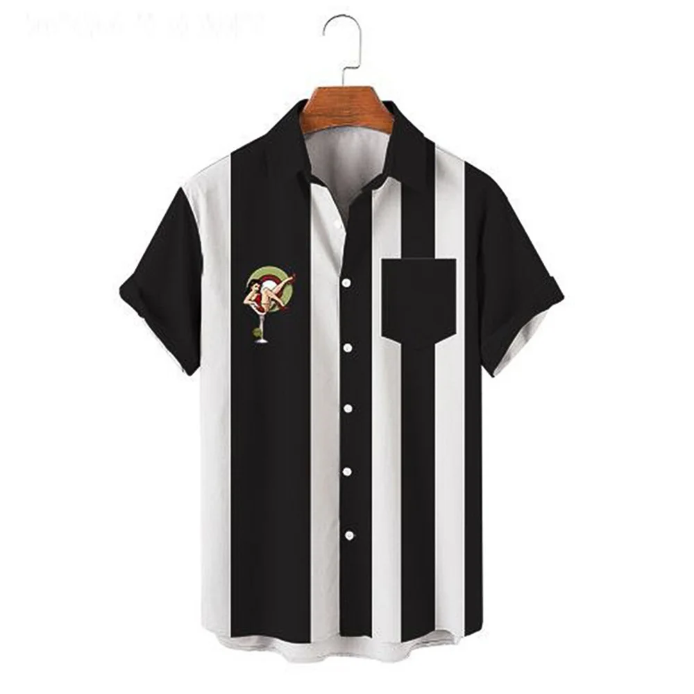 thumbnail image 1 of Camisas de estilo japonés 2024 para hombre, camisas hawaianas con estampado 3D informal y fresco de verano, camisa de manga corta con solapa, ropa de calle para hombre y mujer, 1 of 5