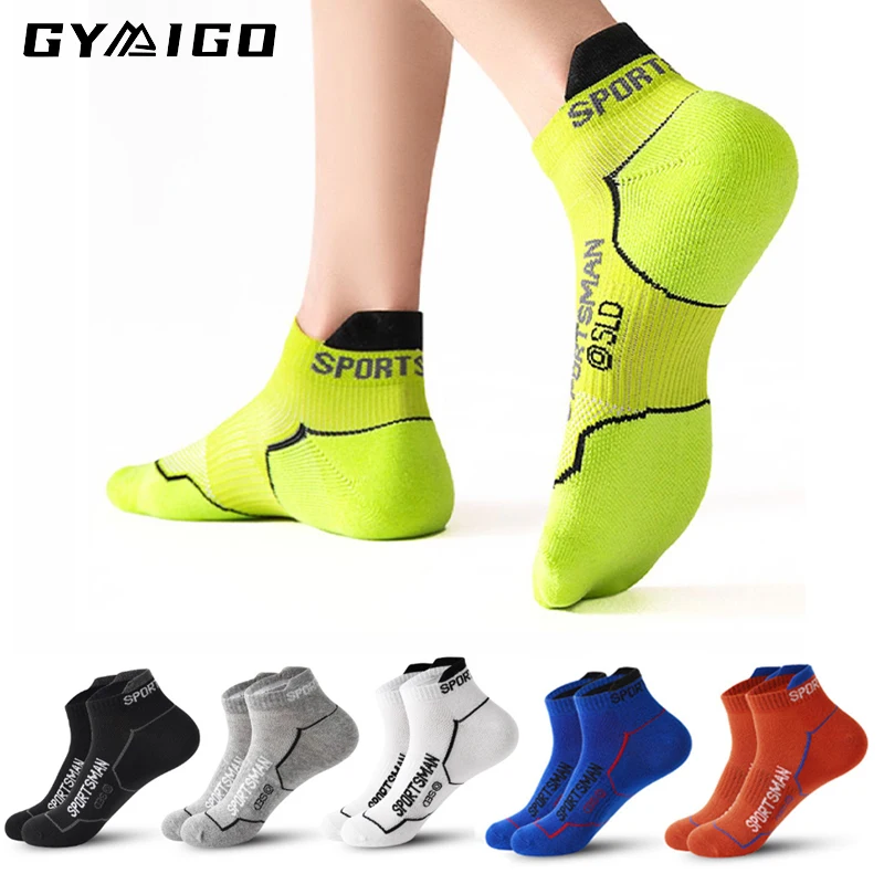 5 Pairs/ Lot Men Running Sport Socks Bright Color Cotton Travel Socks Breathable Mesh Low Cut Fitness Socks For Men