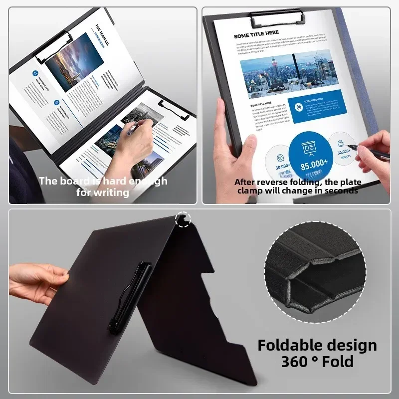 Nuovo cartella di file A4 appunti blocco note memo clip board doppie clip organizer scuola ufficio stazionario - immagine 5