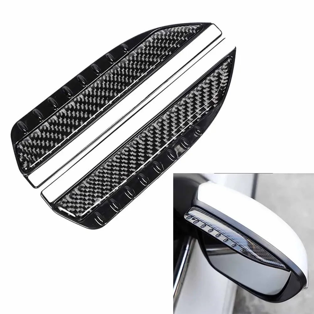 2pc Car Rearview Mirror Rain Eyebrow Visor Carbon Fiber Eyebrow Shade Snow Shade Rain Shield Guard Car Rearview Mirror Protector rearview mirror rain shield rearview mirror rain eyebrow rearview mirror rain guard car mirror film