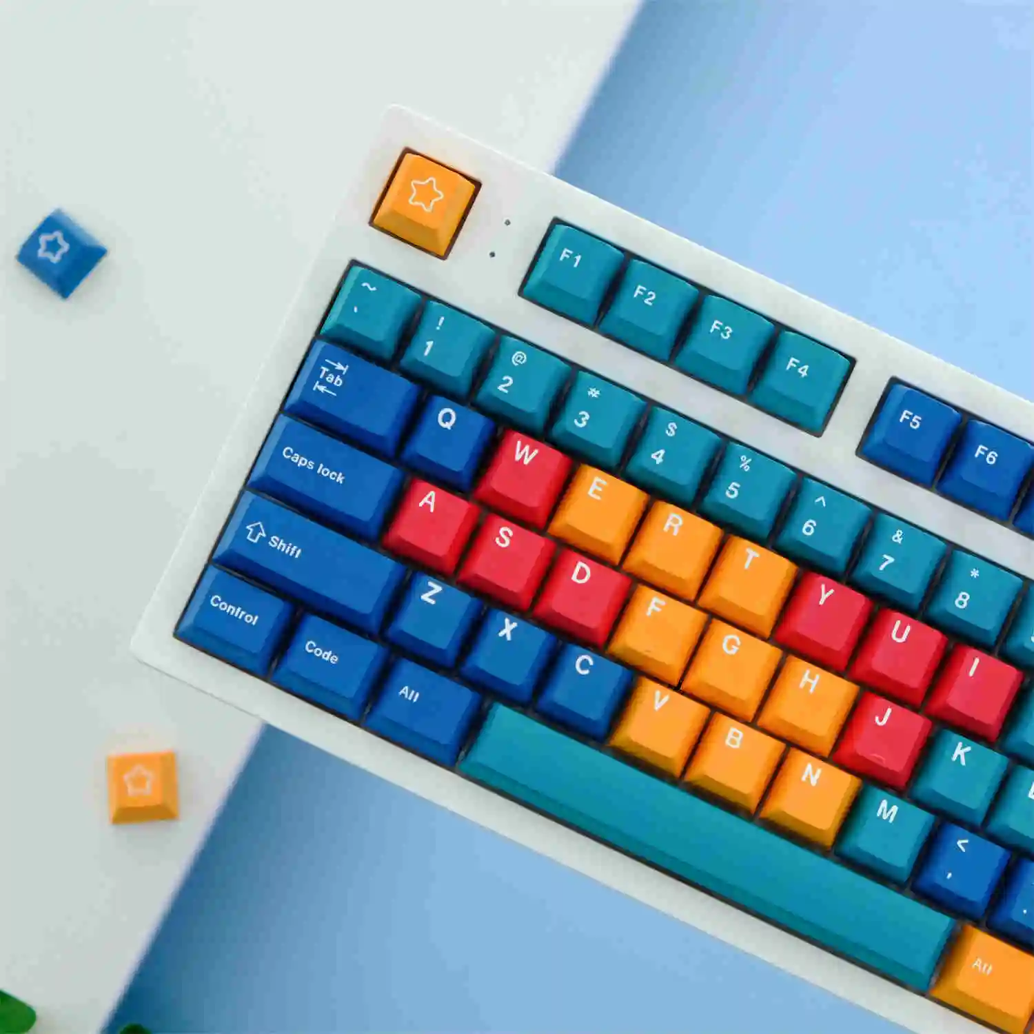 Chaves Conjunto Gmk Cor Painéis Keycaps Pbt Tintura Sublimação Chave Tampões Cherry Perfil Keycap para Keychron q1 q2 k2 Anne Gk64 Poker 129 - Imagem 4