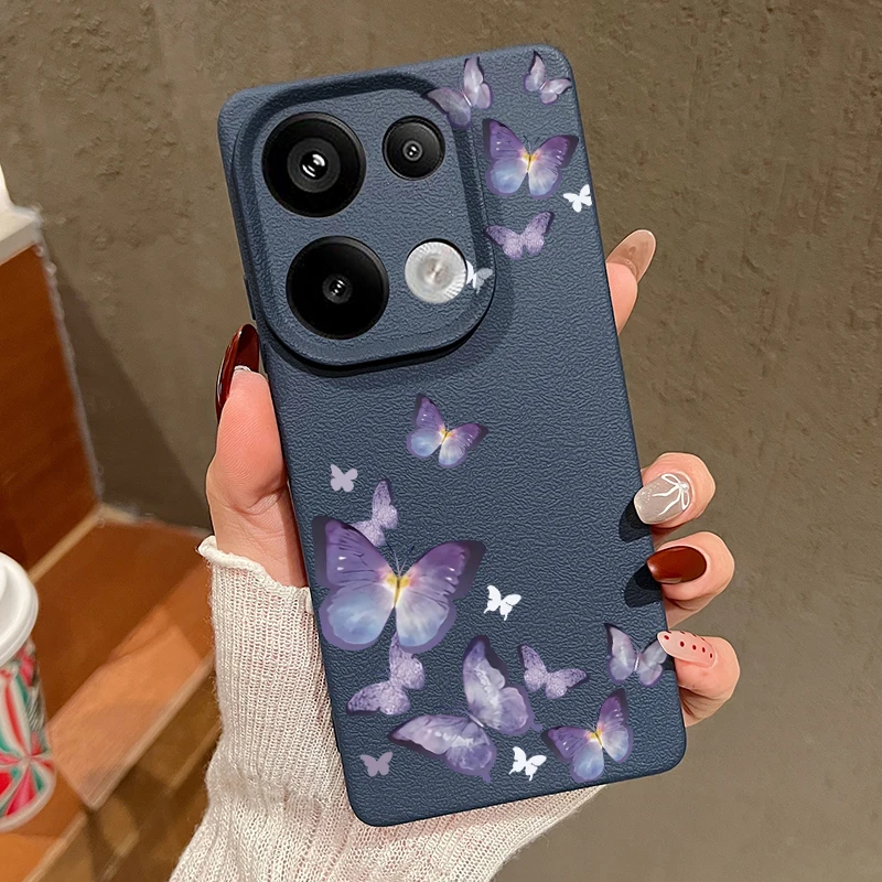 Butterfly Design Leather Texture TPU Phone Case