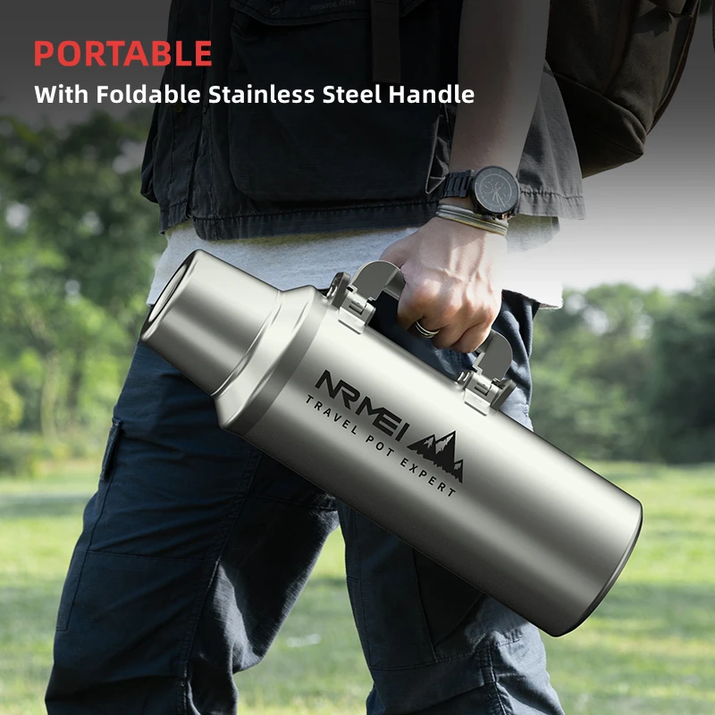 

3.0L/4.0L Thermos Bottle Vacuum Flask Insulated Large Capacity Stainless Steel Portable Thermal Mug Tumbler with Rope For Tea