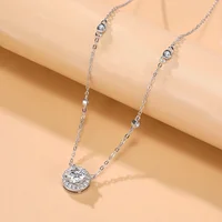 M-JAJA 1ct Halo Moissanite pendentif collier pour femmes S925 en argent Sterling diamant collier ras du cou pendentif de mariage chaîne bijoux 4