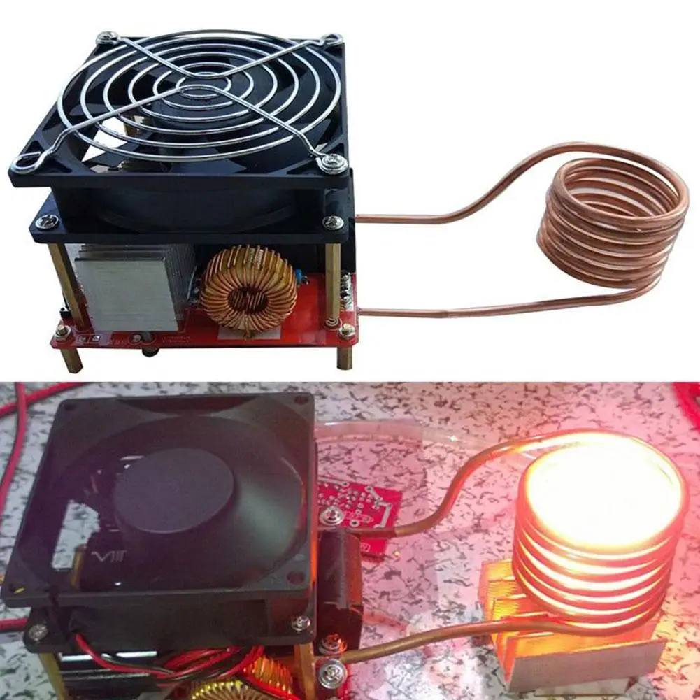 Kit preto e vermelho Zvs Indução Aquecimento Placa, Tubo da bobina do fogão do aquecedor, Ignição do aquecedor DIY, 1000W