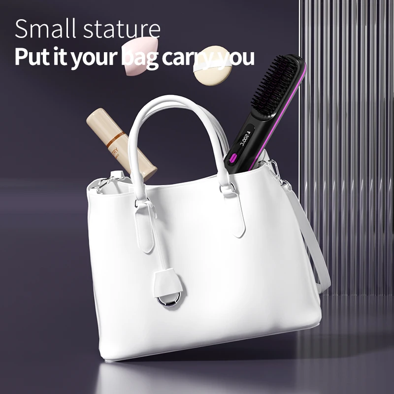 Home Travel Wireless Straightener, Digital Adjustable Styling Tool, Women's Straight Hair Comb, Safe And Easy To Use