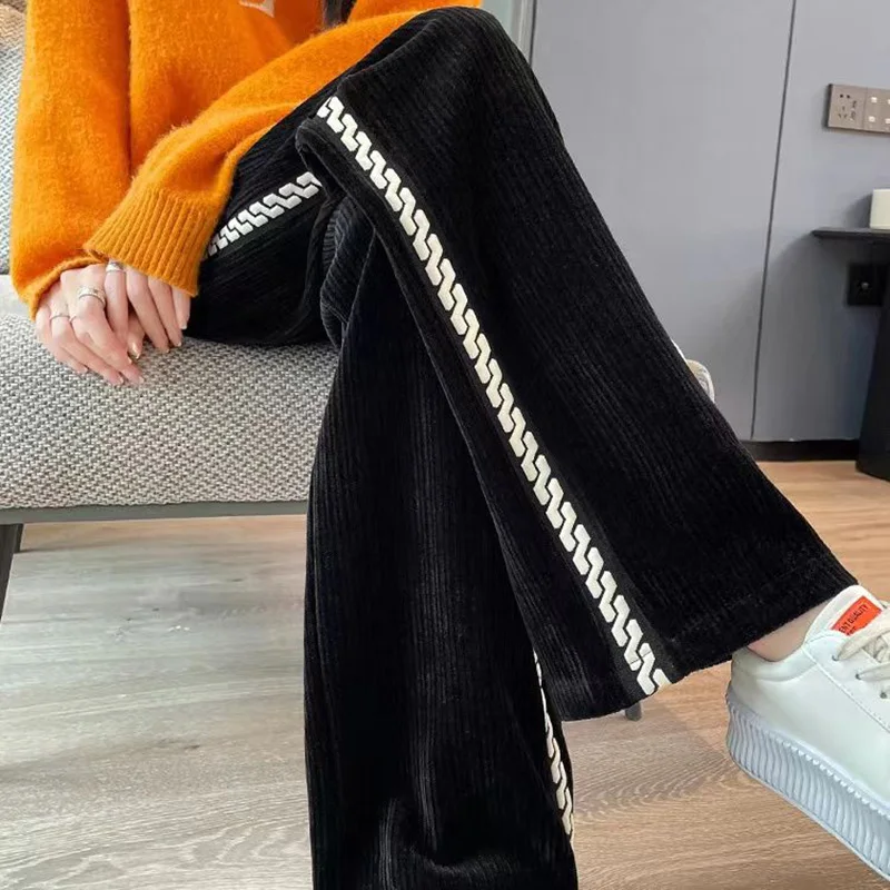 Fashion Loose Elastic High Waist Spliced Bandage Korean Pants Female 2023 Autumn New Oversized Commute All-match Casual Pants