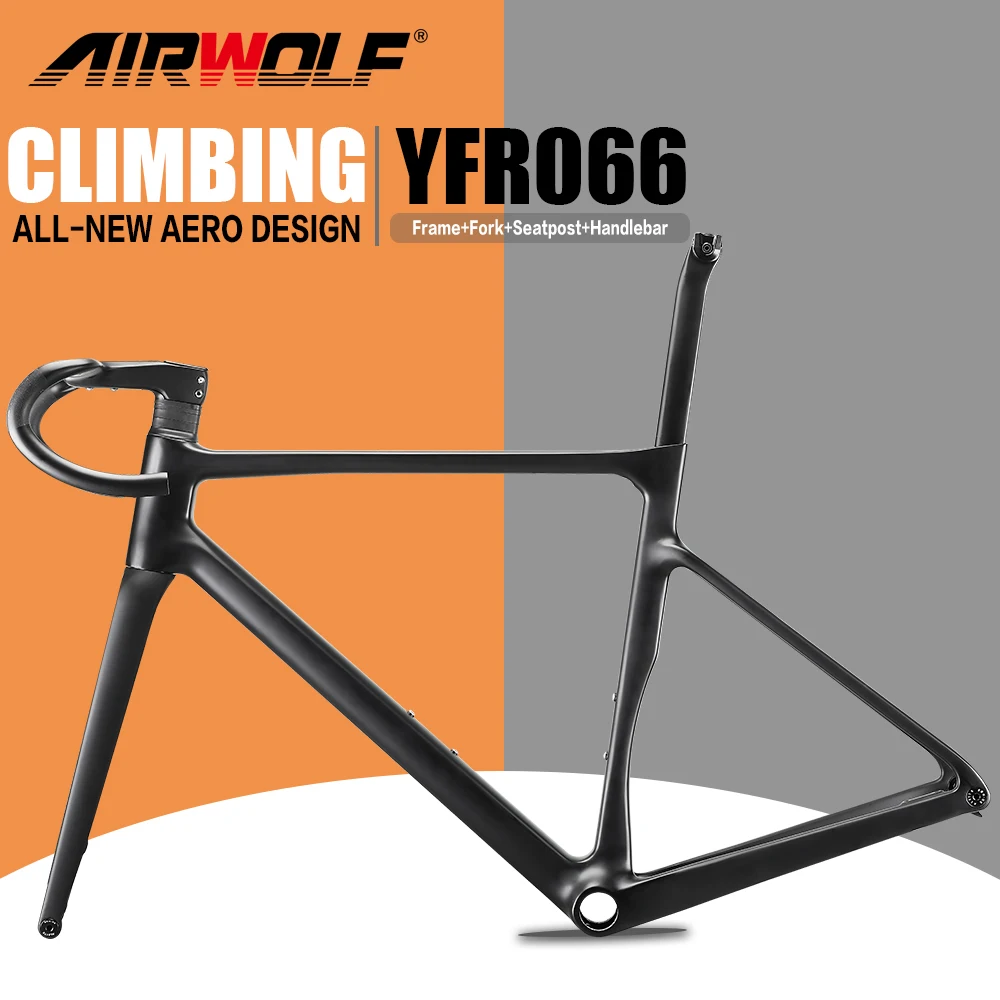 Carbon Bike Frameset Carbon Road Frame Disc Brake 997g Max 700*38C Road Bicycle Frameset Full Internal Cable 49-58cm