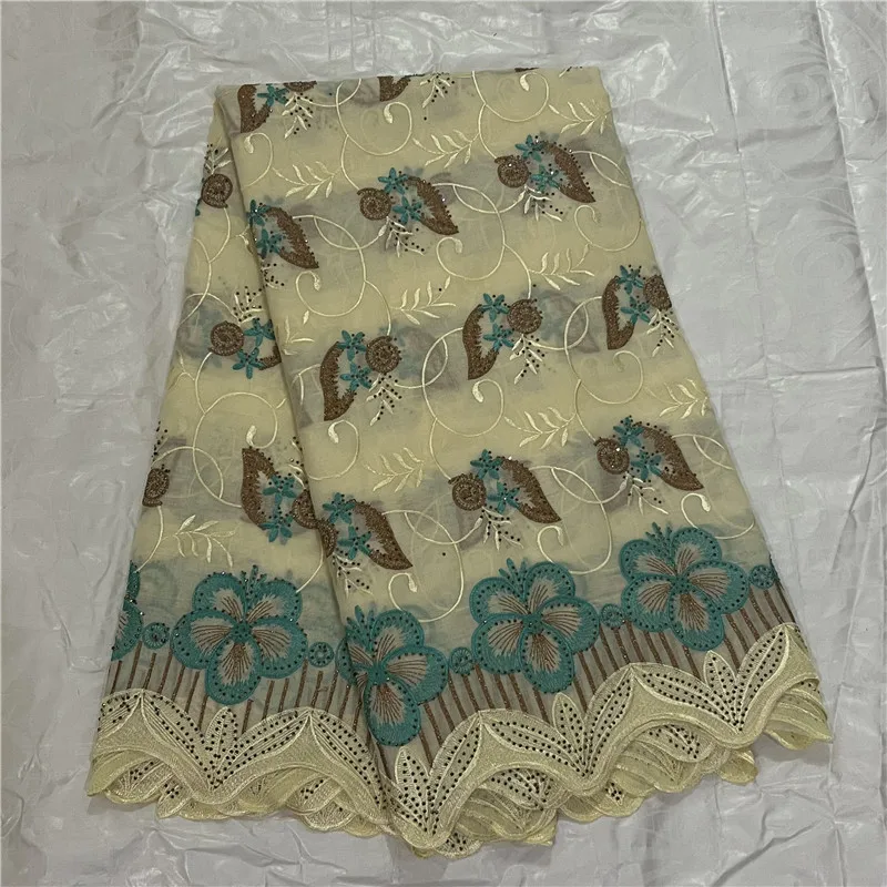 

Нигерийская вышивка Lafaya Cotton Швейцарская кружевная ткань из вуали, африканские камни, вечернее платье, высокое качество, 2023 г.