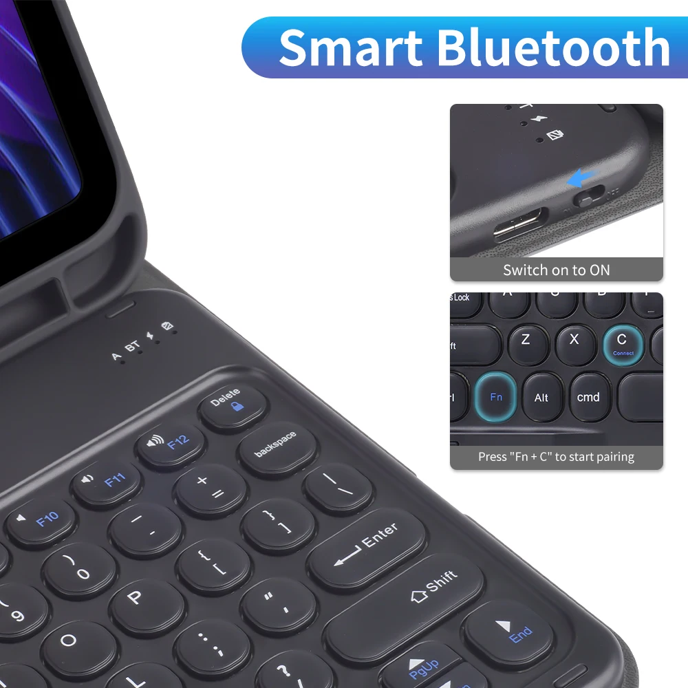 Premium Keyboard Tablet Case with Adjustable Viewing Angles and Protective Cover