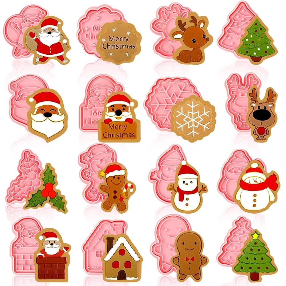3D Christmas Cookie Stamp Mold Set 1