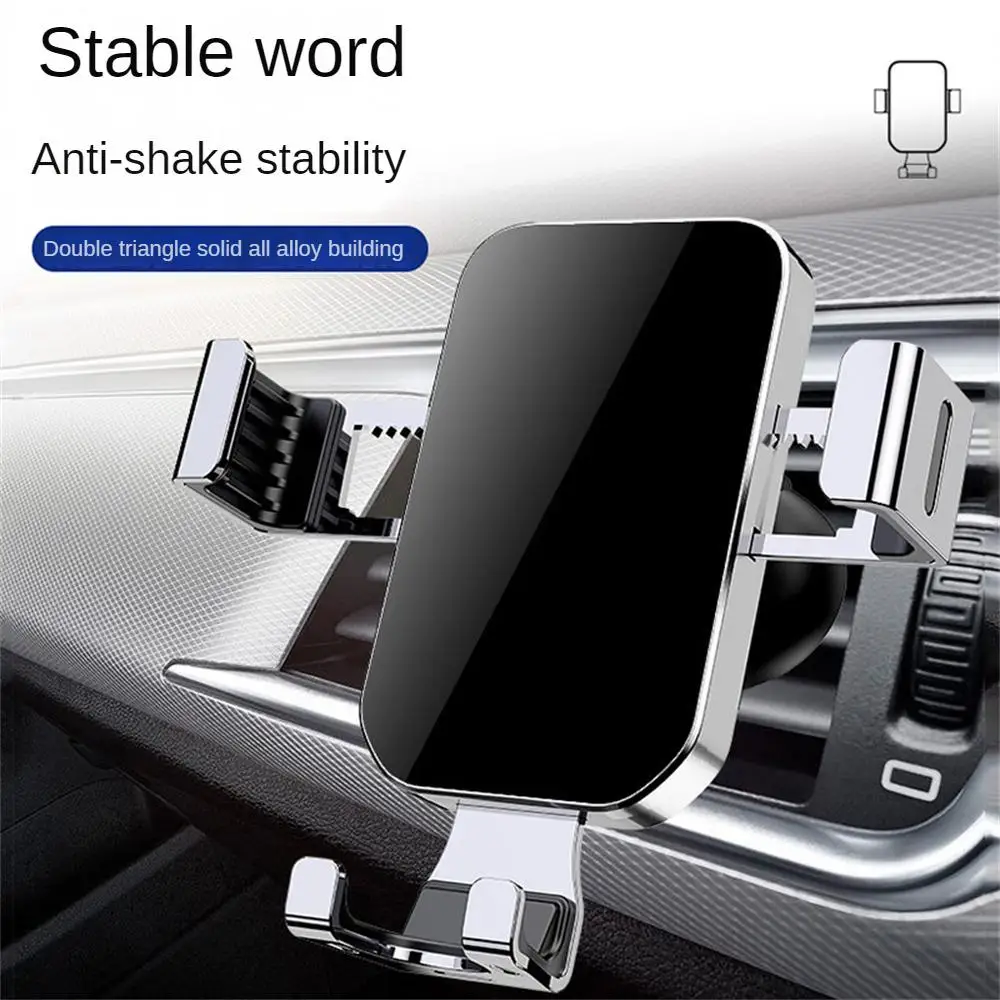 Universal Car Mobile Phone Holder Aluminum Alloy Material Stand Car Air Outlet Navigation Gravity Bracket For