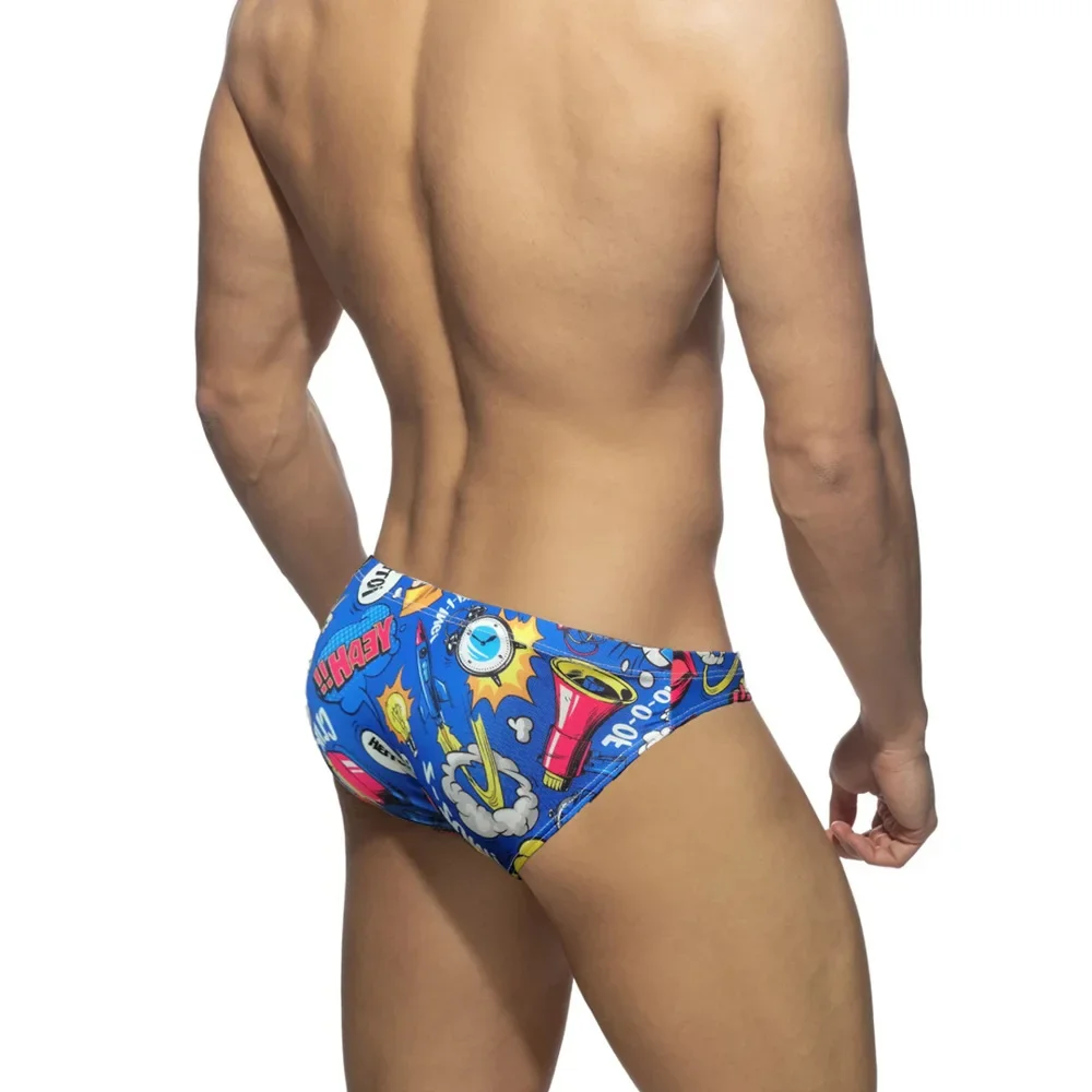 Men Swimwear Swim Bikini Briefs Swimsuits Male Sexy Fashion Beach Board Surf Shorts Swimming Trunks Low Waist Drawstring Summer - 4
