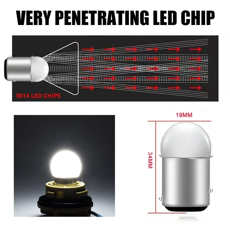 ũ   LED  1157,  ڵ ȣ, 12W  LED P21W LED 1156 BA15S BAU15S PY21W BAY15D, P21/5W, 2 