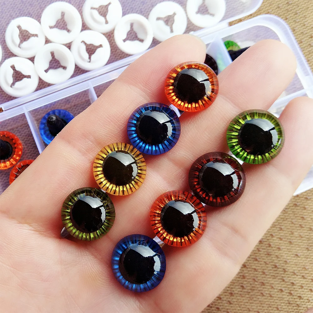 20pcs Laser Plastic Safety Eyes For Crochet Stuffed Toys Amigurumi Color Mixed Sizes Box Kawaii Doll Accessories 11/13/15/28mm 752pcs 8mm 10mm 12mm mix color plastic animal safety eyes for toys teddy bear stuffed for dolls craft amigurumi accessories box