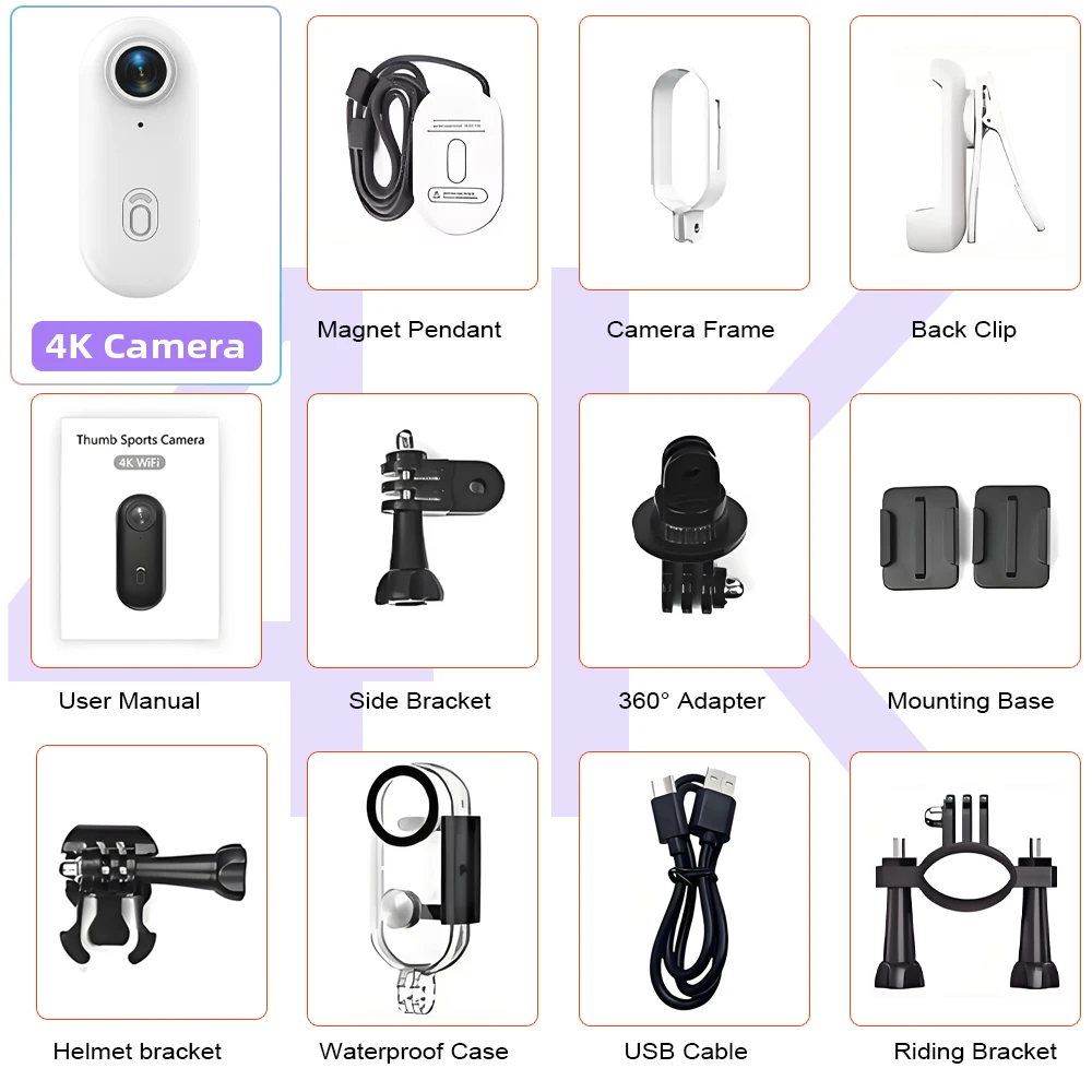 كاميرا رياضية للجسم UHD 4K 1080P يمكن ارتداؤها، كا...