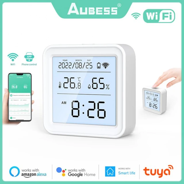 Tuya New WiFi Temperature Humidity Sensor Smart Life Backlight Hygrometer  Thermometer Sensor Support Alexa Google Home Assistant - AliExpress