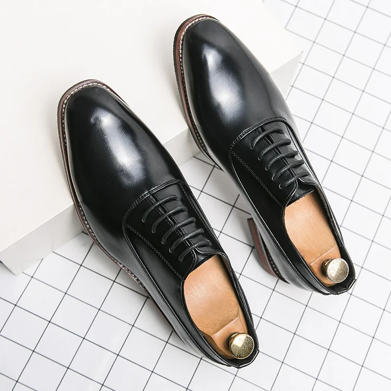 Fashion Business Dress Men Leather Shoes Classic Formal Comfortable Slip On Oxfords Size 46 leather shoes