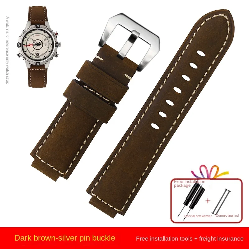 Genuine Crazy Horse Leather Watch Strap - Timex Tidal Compass Vintage Inspired Design