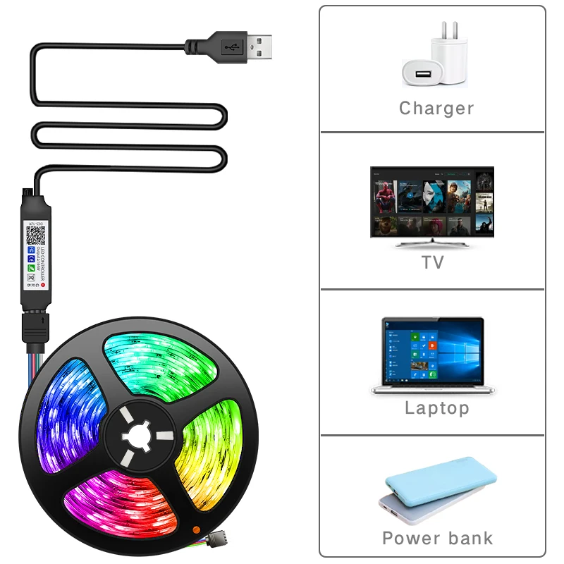 LED Streifen USB 5V RGB LED USB Band Licht 50CM 1M TV Backlights für die  Computer PC hintergrund Accent Beleuchtung IP65 - AliExpress