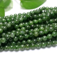 Meihan Wholesale Natural A+ Russian Jade smooth round beads stone for jewelry making design & DIY 2