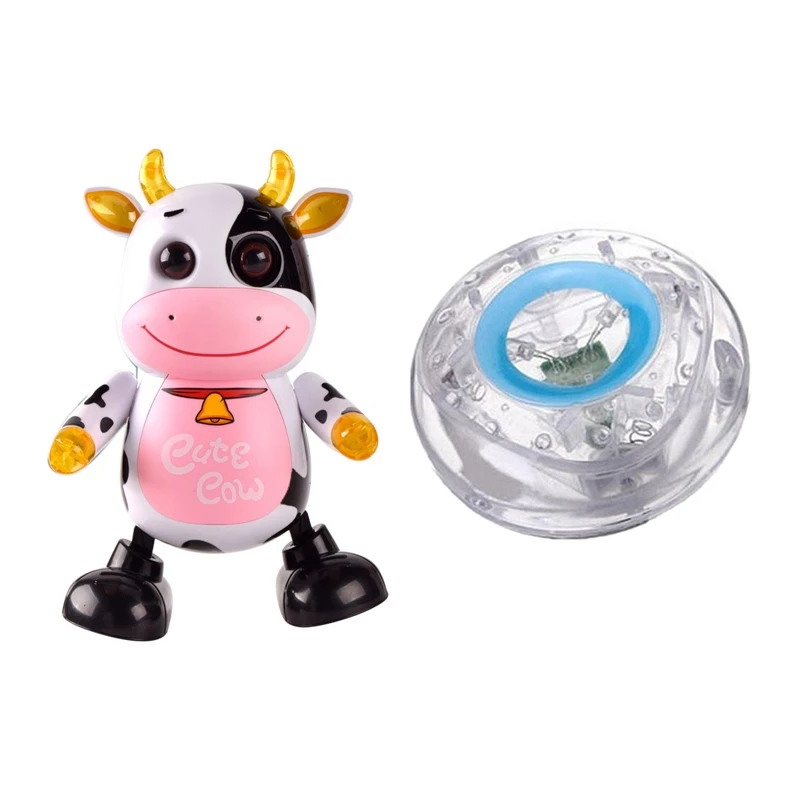 

Kids Electric Singing Moving Dancing Cute Cow Model Robot Toy With Bath LED Light Toy Funny Kids Bathing Tub LED Light-Drop Ship