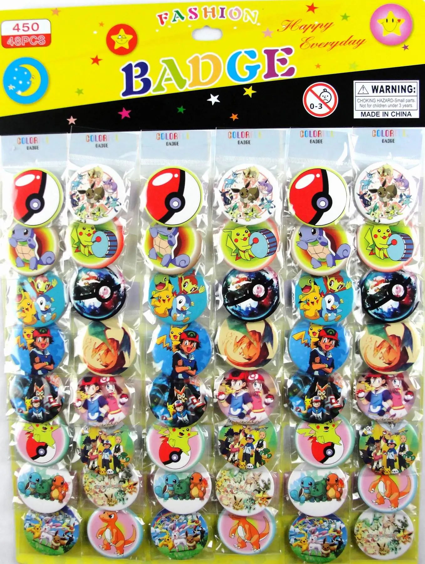 

48 Pcs/Set Kid's Cartoon anime Brooches Pin Badge 45MM 4.5CM Wholesale