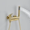 Bathtub Collapsed Faucet Rotation Spout with Handshower 2 Function Wall Mount Cold Hot Water Mixer Bathroom Shower System 4