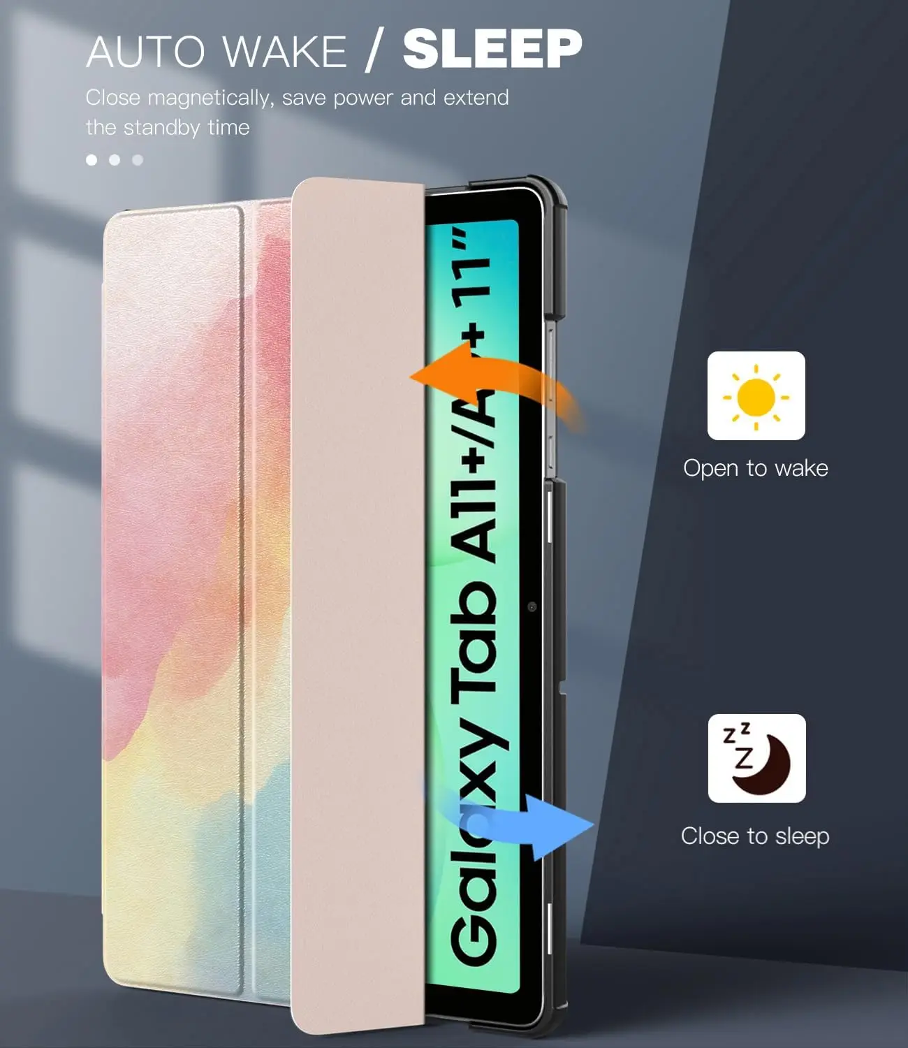 Slim Lightweight Stand Protective Tablet Case with Auto Wake/Sleep Feature
