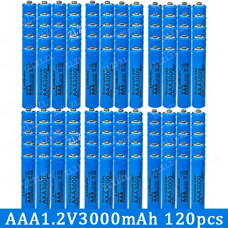 

2-120PCS High Quality 1.2V AAA 3000mAh Nickel Hydrogen Battery Alkaline 1.2V Clock Toy Camera Battery Rechargeable Battery