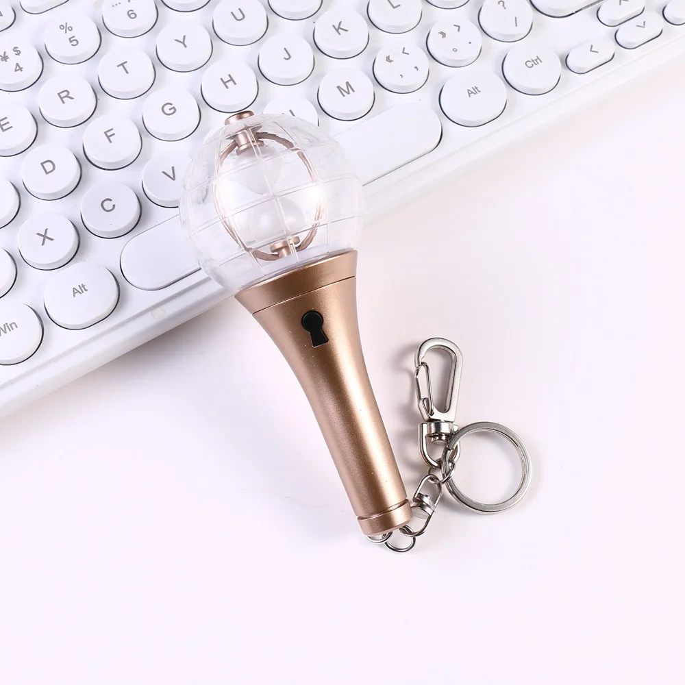 Kpop Groups Mini Light Stick Keychains Creative Lights Keyrings Bag Pendant Key Tings Fans Collections Gifts With Batteries images - 6