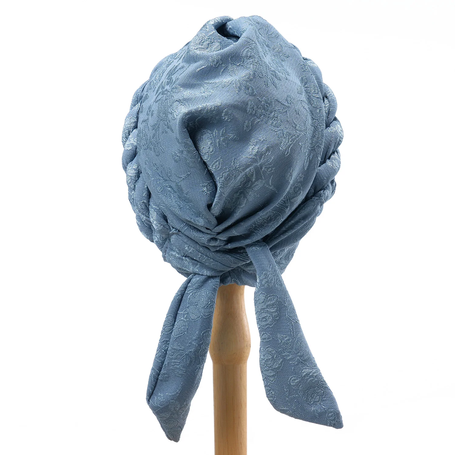 Solid Color Double Braids Turban Caps for Women Fashion Women Muslim Wrap Head Bonnet Headwear Braid Hat Turbante Mujer 6