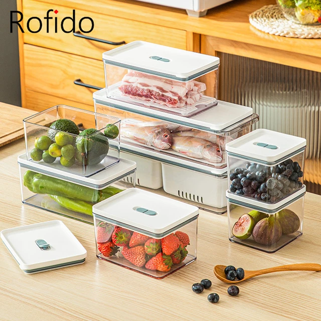 refrigerator organizer kitchen Food storage set of 8 plastic drawer Pantry  Organizer handle acrylic fridge organizer bins - AliExpress