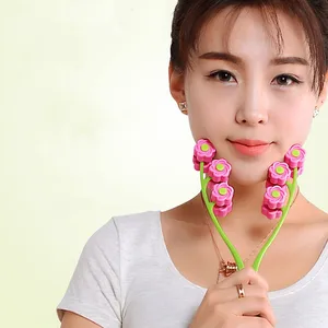 1Pcs Flower Shape Facial Massager Roller Manual Face-lift Neck Slimming Relaxation  Anti Wrinkle Beauty Tools Skin Care Health
