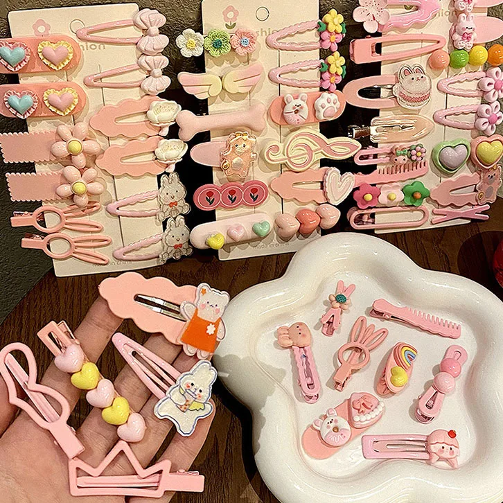 

12Pcs/set New Sweet Candy Cartoon Hairpins Baby Hair Accessories For Girls Kids Cute Barrettes Child Headdress