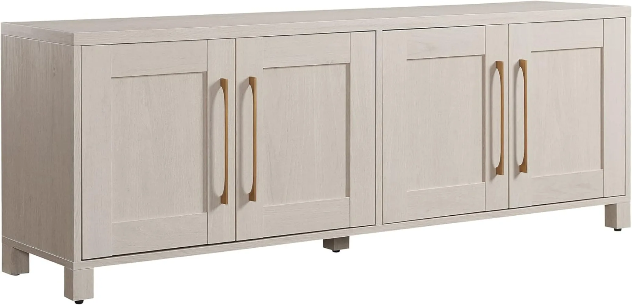 

Henn&Hart Tv Stand Living Room Furniture Rectangular TV Stand for TV's Up To 80" in Alder White, TV Stands for The Living Room