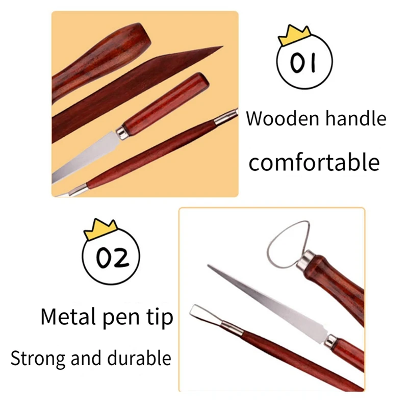 Clay Tools Pottery Carving Tools Set Of 15 Plastic Tools Mud Line Cutting Tools Multi-Purpose Clay Tools Durable Easy To Use 2