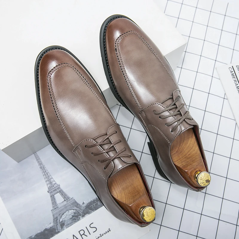 

Business Dress Shoes Lace Up Genuine Leather Oxford Shoes Plus Size 38-48 Men Shoes Mens Fashion Casual high-quality Office Shoe