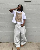 Y2k brodé gris pantalons décontractés camouflage fonctionnel tactique fonctionnel hommes femmes Premium Jogging cordon pantalons de survêtement 4